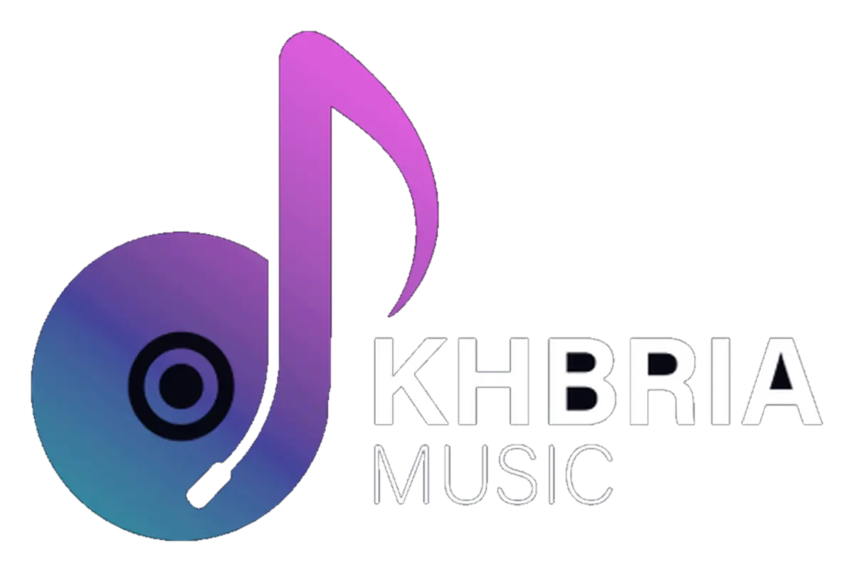 The Khbria Music logo lockup (disc-and-note mark with the wordmark)