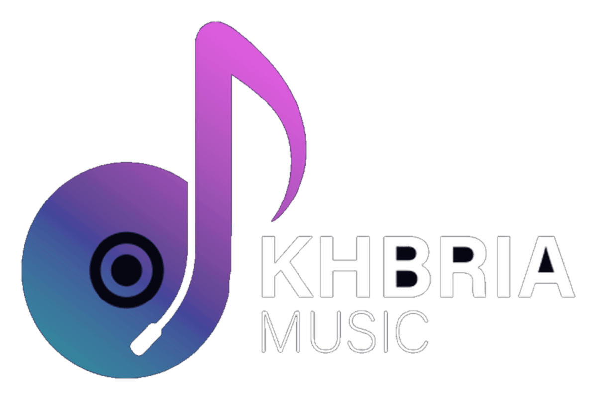 The Khbria Music logo lockup (disc-and-note mark with the wordmark)